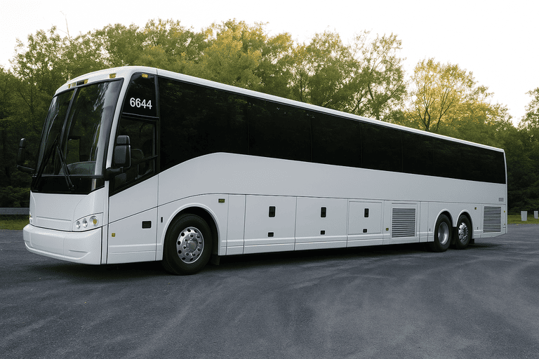 exterior of Charter Bus Rental Antioch coach bus